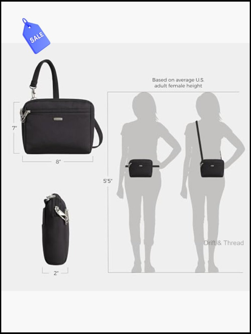 Anti-Theft Convertible Crossbody & Waist Pack with RFID Blocking - Picture 4 of 6